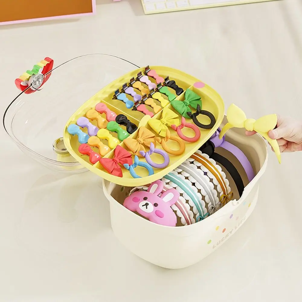 

Rainbow Hairpin Storage Box Dopamine Multi-layer Jewellery Box Waterproof Large Capacity Hair Accessories Organizer for Girls