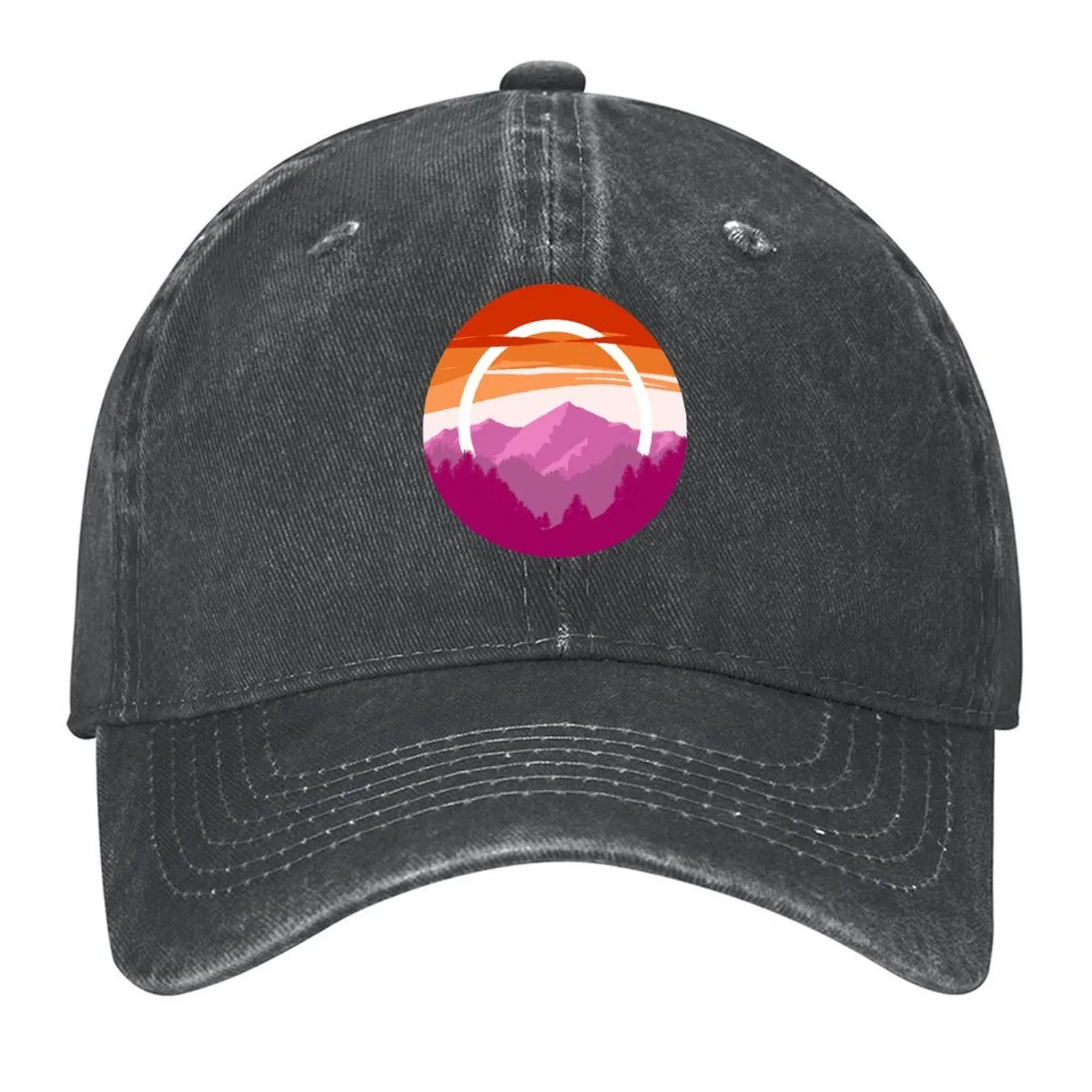 

Pride Mountain (Subtle Lesbian Pride Flag Design) Baseball Cap Cosplay Luxury Man Hat Golf Golf Men Women's