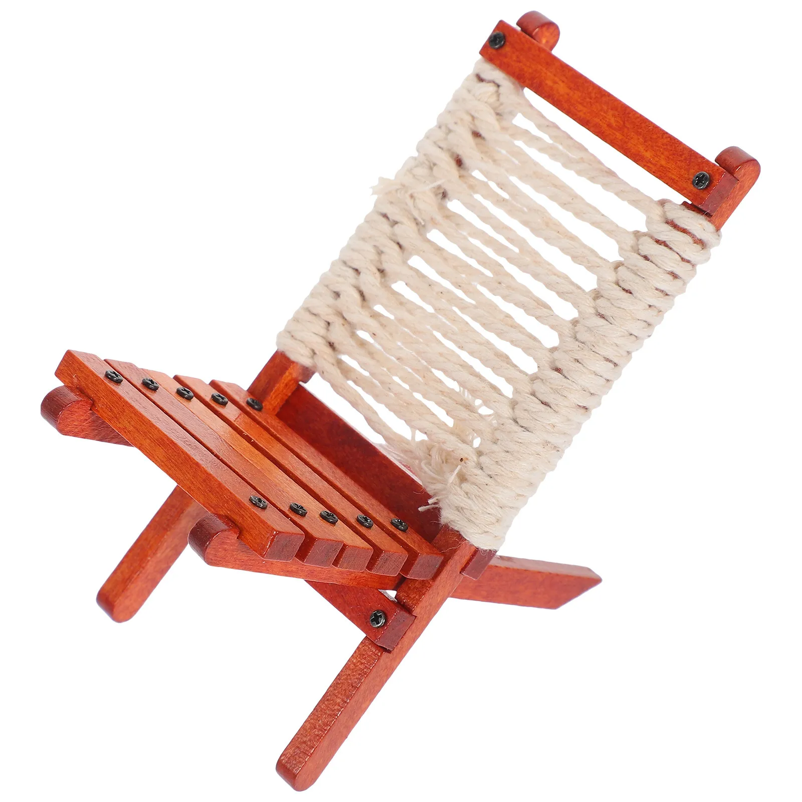

Exquisitely Crafted Miniature Outdoor Lounge Chair Made of Smooth Wood No Warping Fading Ideal for Mini House Garden Scene