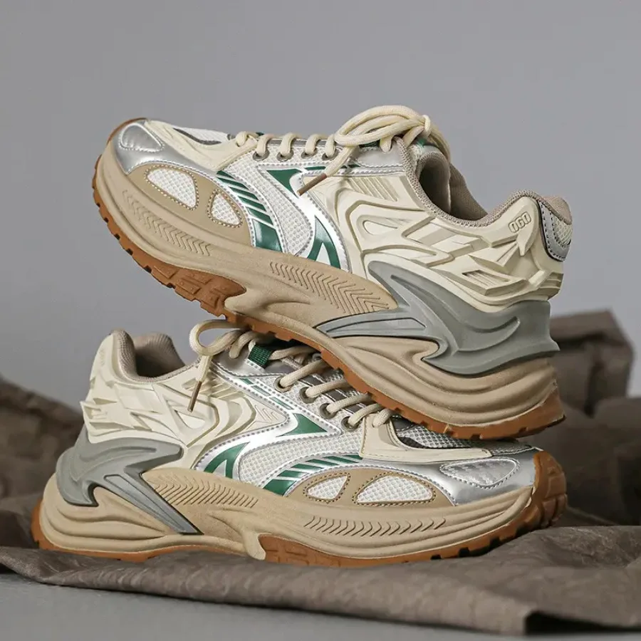 Zapatillas Chunky de Suela Gruesa para Hombre con Empeine de Malla, Calzado con Aumento de Altura, Último Lanzamiento 2026 para Uso Durante Todo el Año, Ligeras