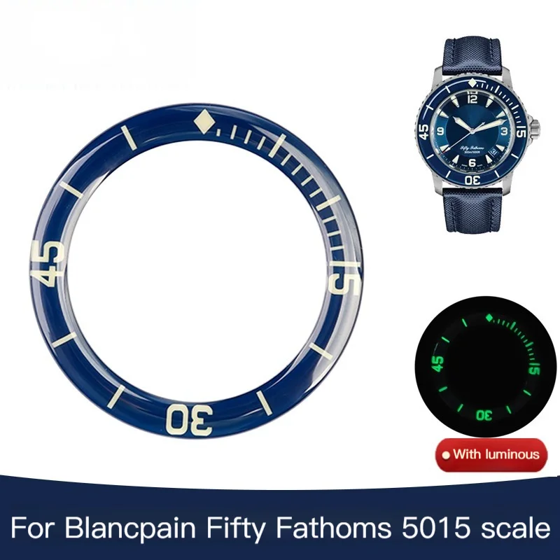 42.7mm Blancpain Fifty Fathoms 5015 Series Watch Strap Sapphire Scale Dial Outer Ring Chronograph Ring Accessories Black Blue