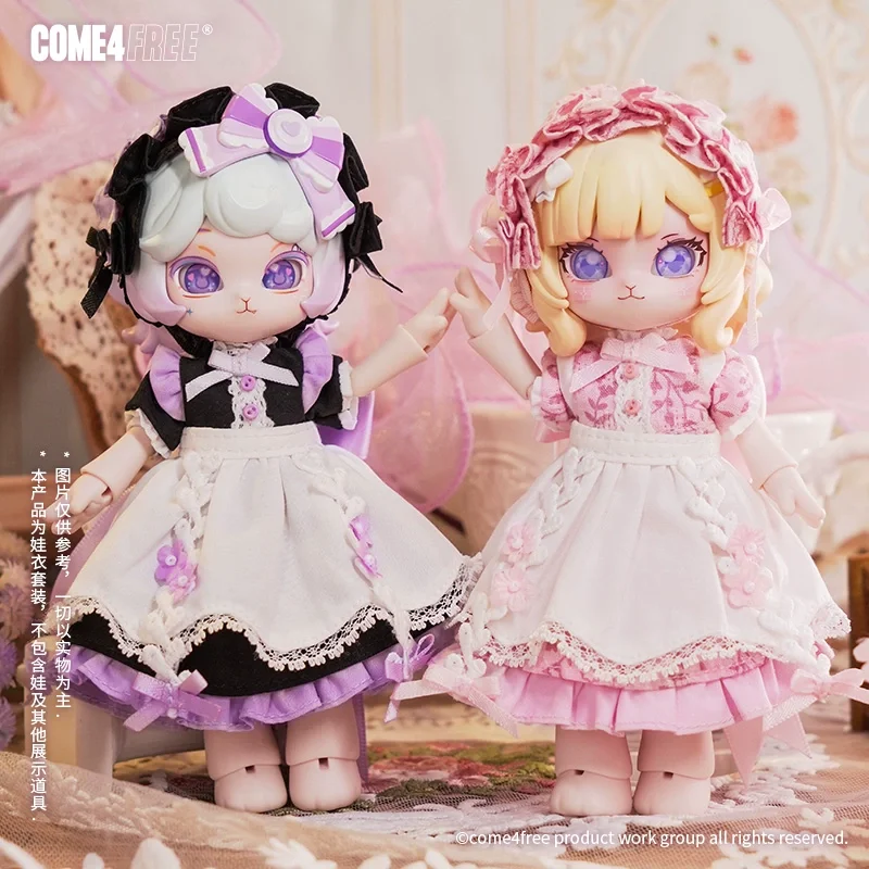 ​ ​ COME4FREE 1/12 BJD ملابس دمى سلسلة لغة الأزهار زهرة جرس فستان الوستارية الزي لملابس دمى OB11