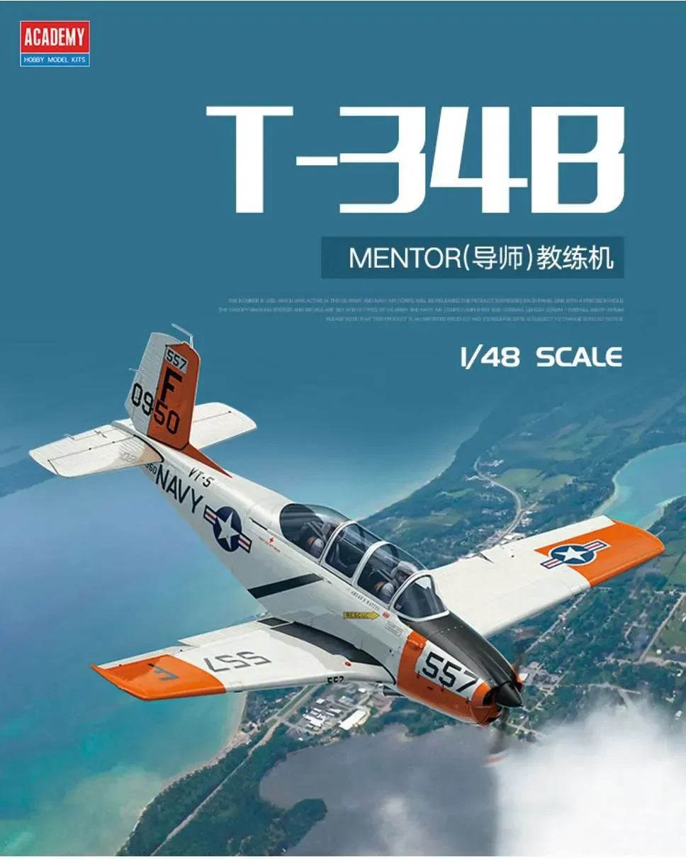 アカデミー航空機モデルキット,12361 usn T-34Bメンター,VT-5トレーニングエアウィング,1:48