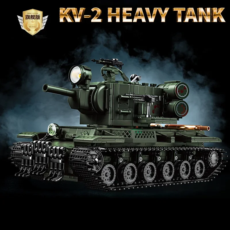KV-2 modèle de char lourd blocs de construction ensembles de jouets MOC armée guerre mondiale véhicule réservoirs rotatifs briques à monter soi-même jouet pour enfants enfants garçons