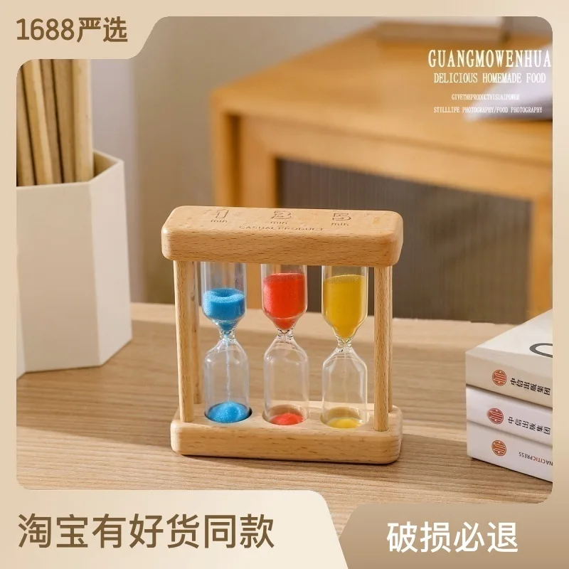 1/3/5 Minutes Combination Creative Wooden Hourglass Brush Teeth Make Tea Timer Creative Gifts Crafts Timing Colourful Jewelry