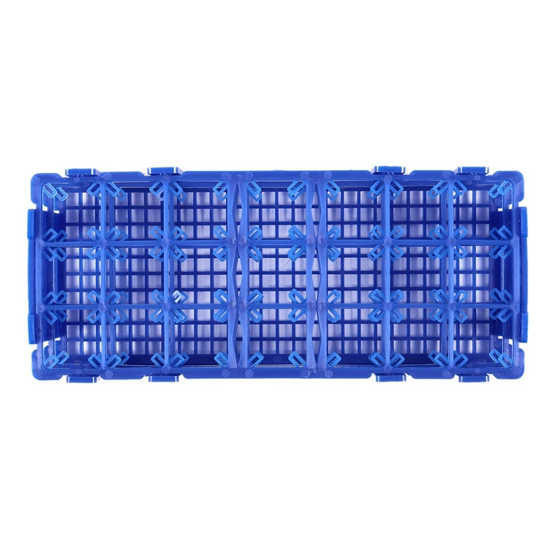 Suporte Rack para Tubos Centrífugos, Caixa Plástica Azul, 21 Buracos, 4X, 50ml