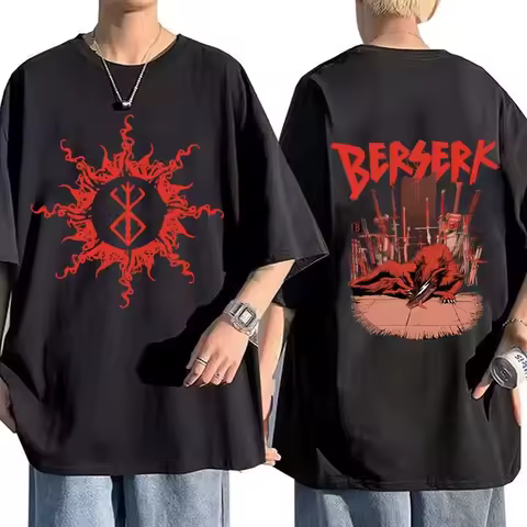 2025 Anime Berserk T Shirt Men Women Cotton Tees Vintage Tops Hip Hop Short Sleeve Brand T Shirt Men's Clothing