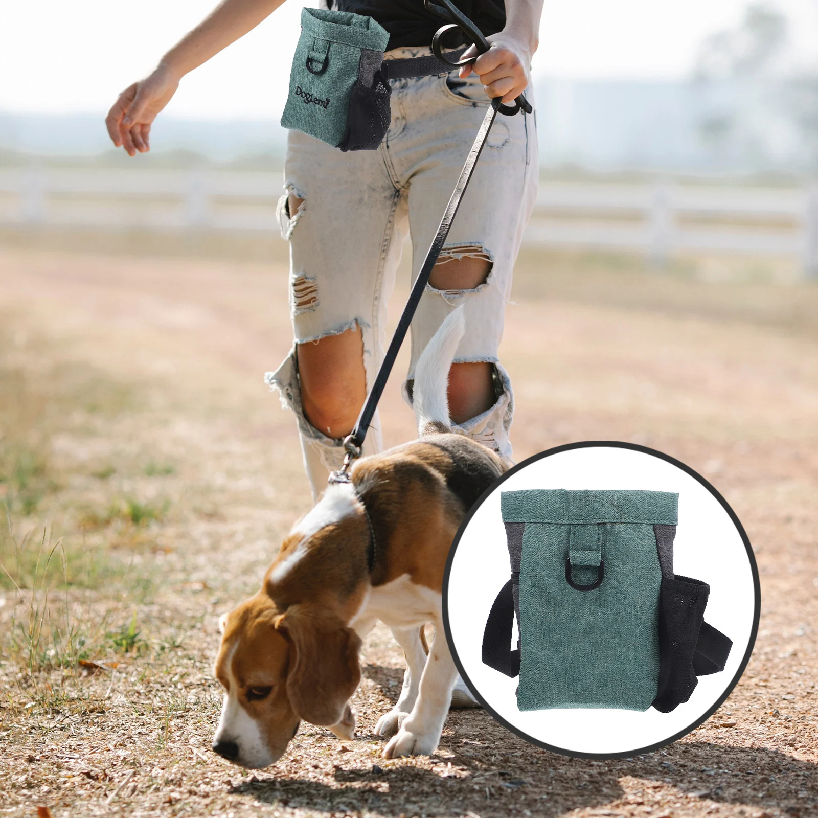 

2Pcs Dog Training Treat Bags Large Capacity Oxford Cloth Snack Pouch Outdoor Portable Puppy Pouch