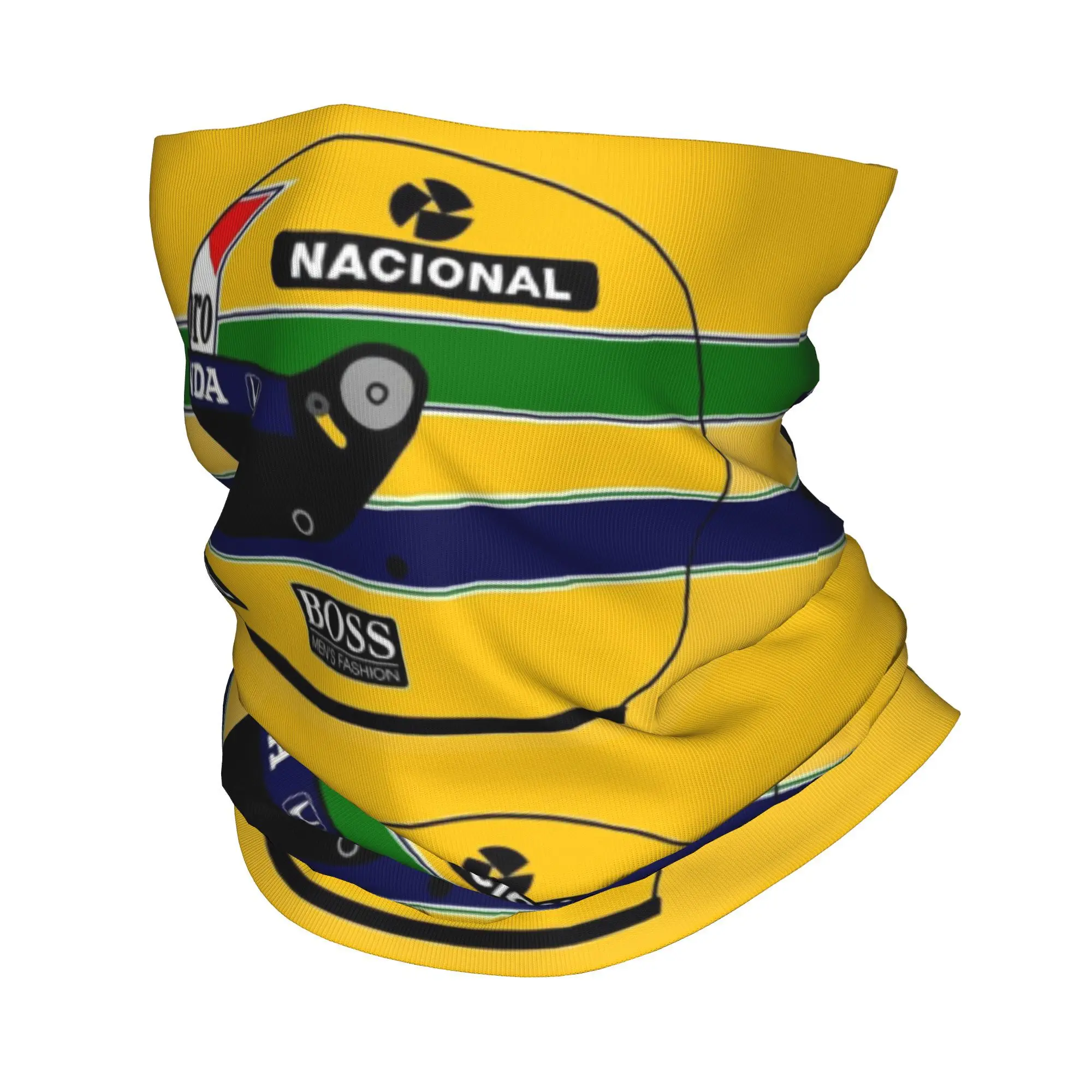 Custom New Hot Senna Ayrton Senna Bandana Winter Neck Warmer Men Windproof Wrap Face Scarf for Ski Gaiter Headband