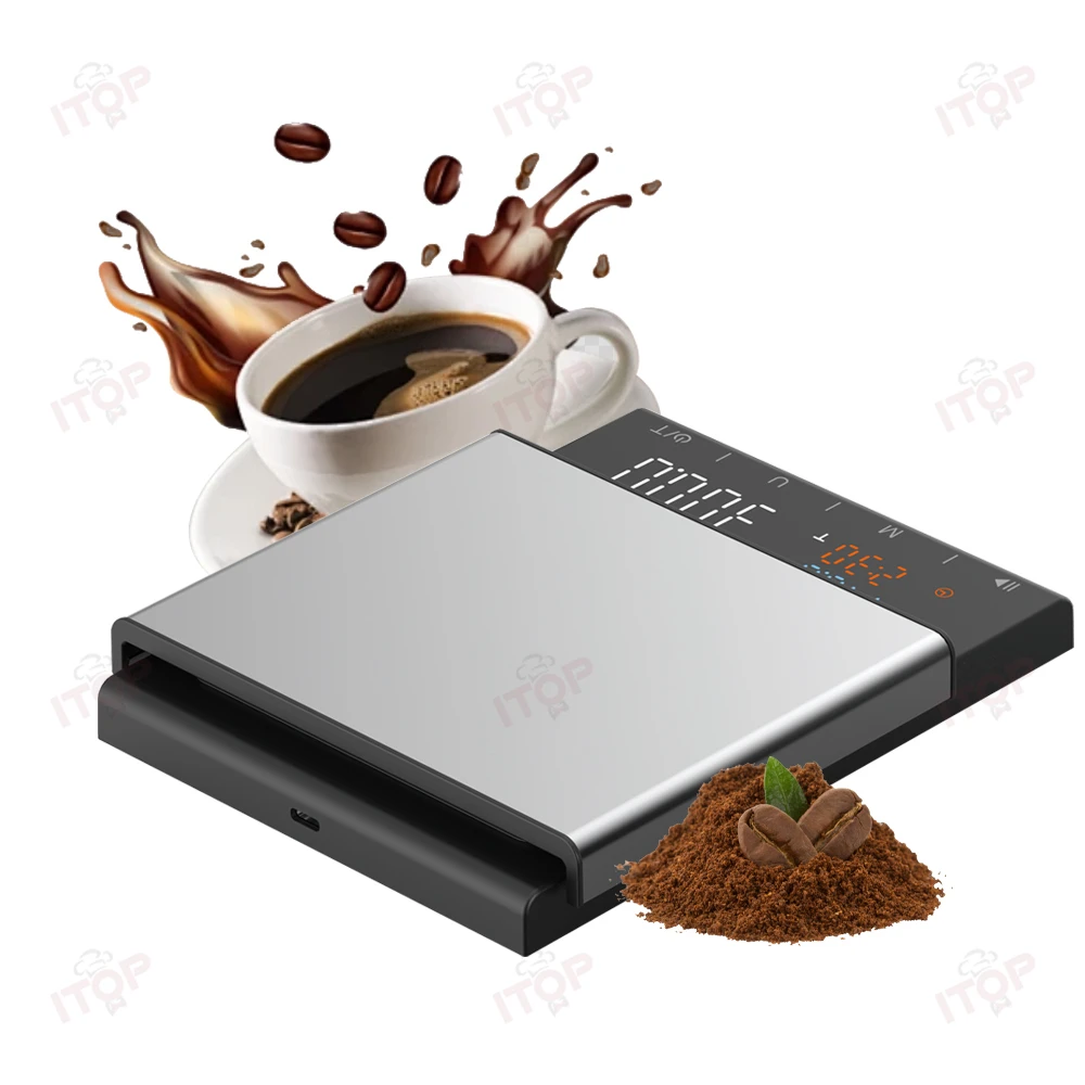 STLF JW 3 كجم/0.1 جرام مقياس المطبخ الإلكتروني بالتنقيط الرقمي عالي الدقة مقياس وزن القهوة الذكي القابل لإعادة الشحن مع مؤقت