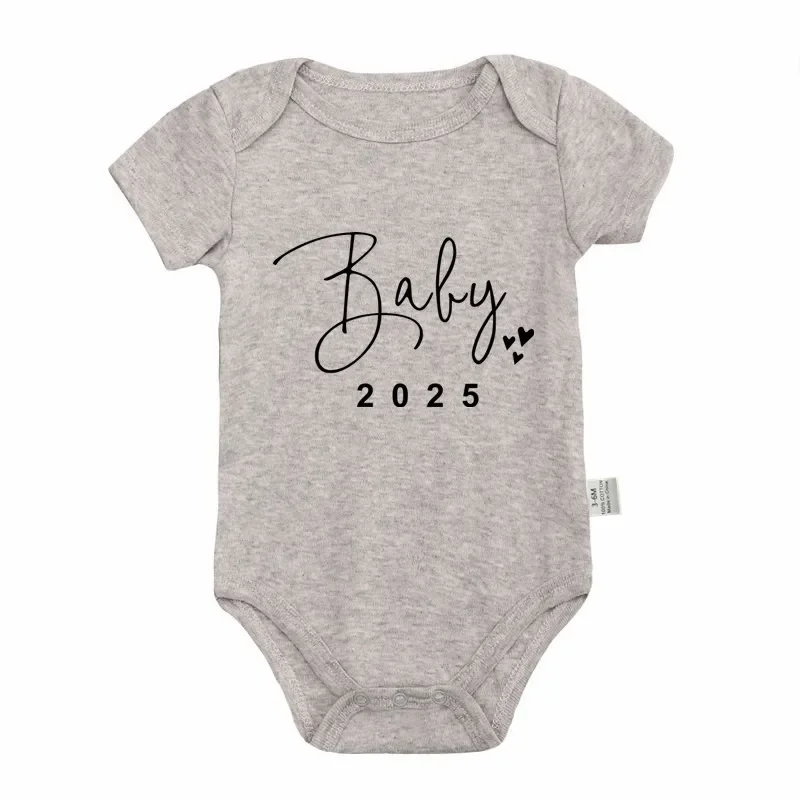 Baby Announcement Coming Soon 2025 Newborn Baby Romper Summer Boys Girls Bodysuit Body Pregnancy Reveal Clothes Infant Jumpsuit