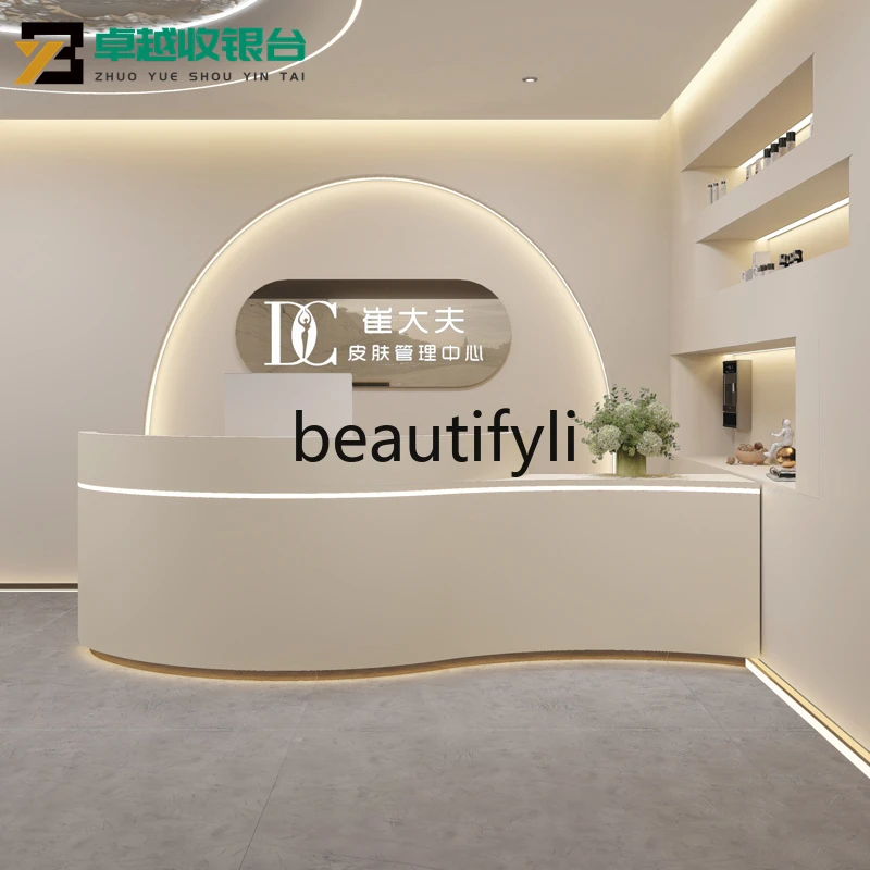 

Smart beauty salon checkout page Hair salon paint, clothing store, reception desk table
