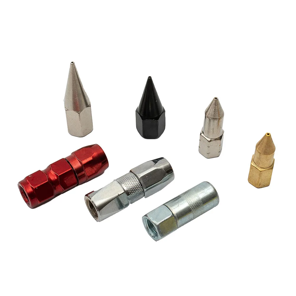 7pcs Butter Nozzle Carbon Steel Grease for Flat Nozzle Grease Iron Set Nozzle New Parts Practical 7pcs Butter Nozzle