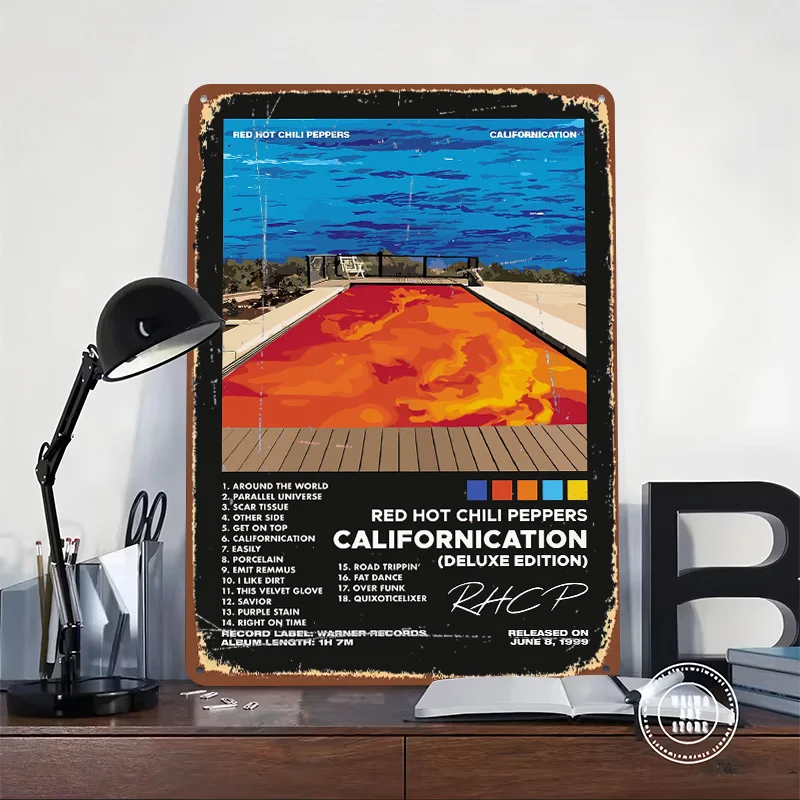 Red Hot Chili Peppers Californication Printed Poster Customized Wall Art Retro Vintage Metal Tin Signs for Home Bar Accessories