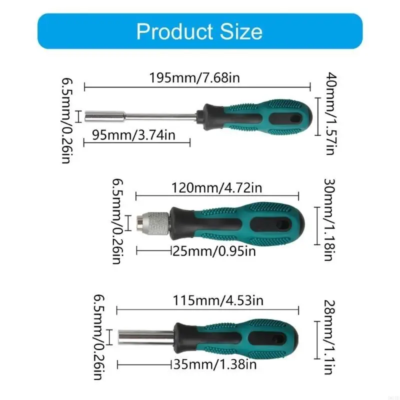 964e 3piece 1/4 cala śrubokręta