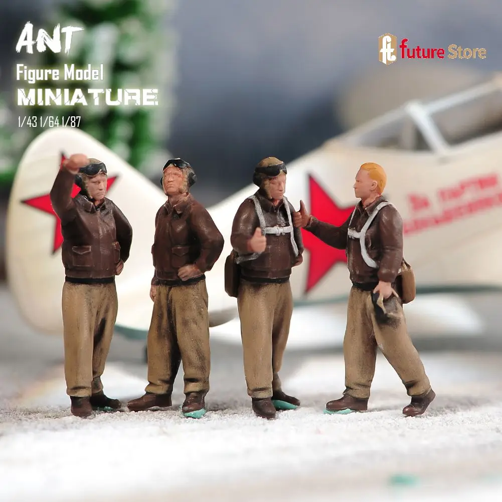 3D พิมพ์ 1/87 1/72 1/64 1/43 1/35 นักบินอเมริกันทหาร Diorama รูป Miniature Creative การถ่ายภาพสําหรับเครื่องบินของเล่น