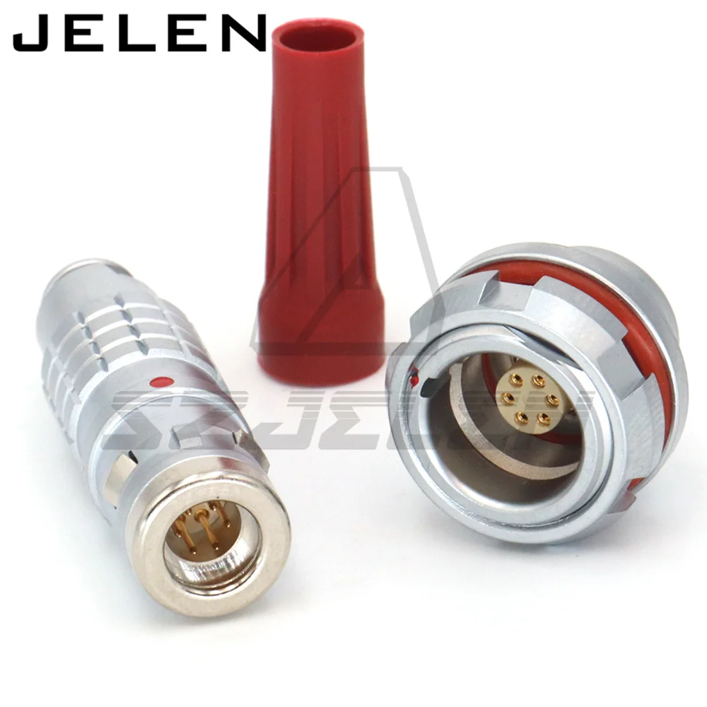 FGG  GG EEG 0K 306 6Pin K series IP68 waterproof connector M14 Aviation Metal Push-Pull Self-Locking Black Connector
