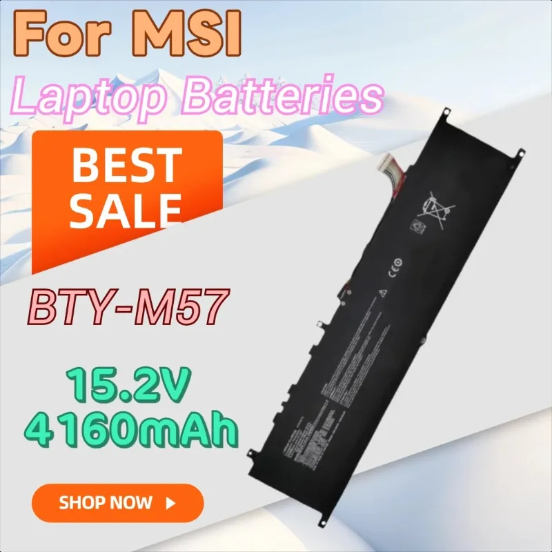 

Brand New High Quality BTY-M57 15.2V 4160mAh Replacement Laptop Battery for MSI GP66 GP76 Leopard 10UG/UE/UH 11UG/UH/UE