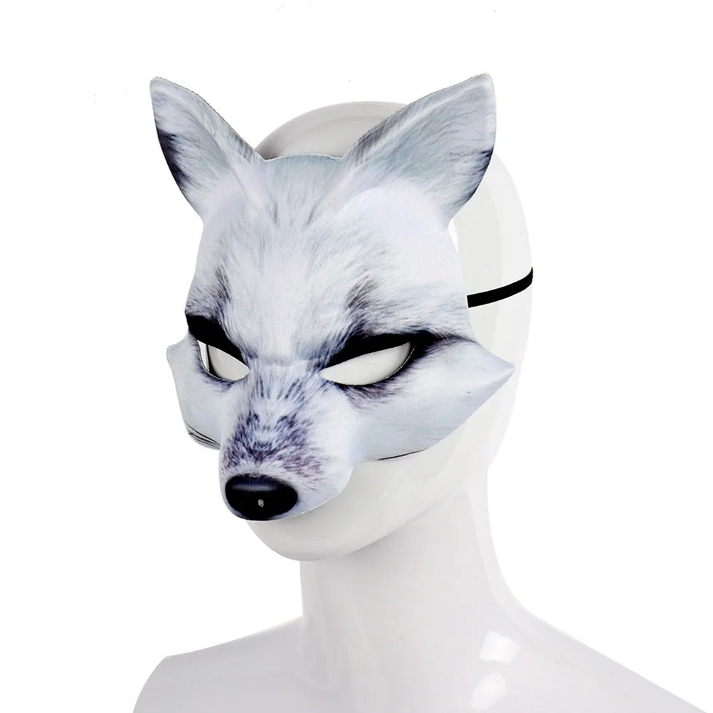 

Fox Mask Cosplay Costume Half Face Animal Halloween Costumes Masks Masquerade for Adults Printing Kids