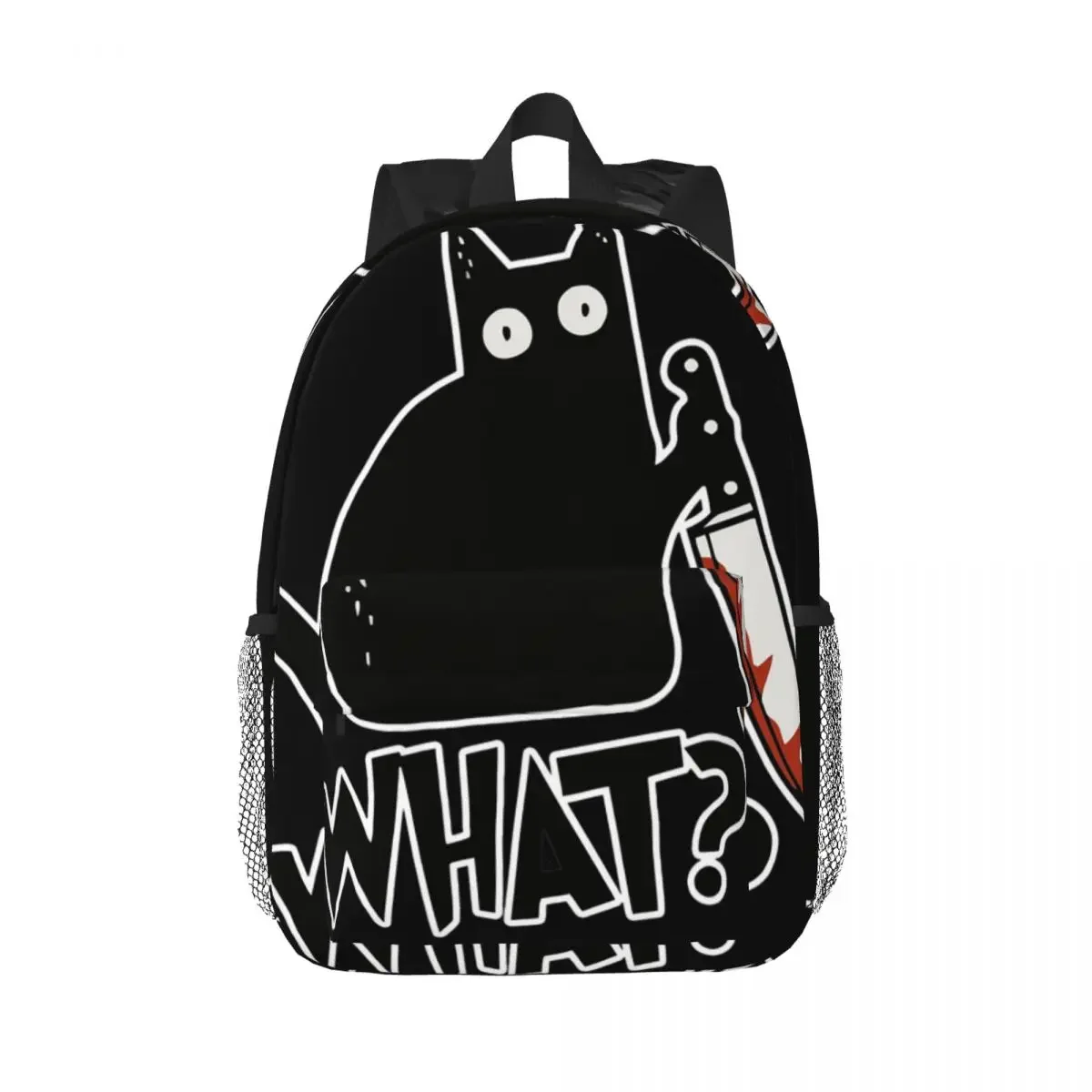 Cat What Murderous Black Cat Backpacks Teenager Bookbag Cartoon Students School Bags Travel Rucksack Shoulder Bag Large Capacity