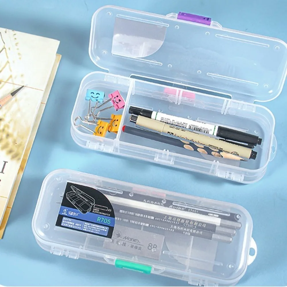 Kawaii klares Feder mäppchen Doppels chicht Multifunktion kinder Stift kreative Bleistift Box Office Schule große Kapazität Speicher Veranstalter