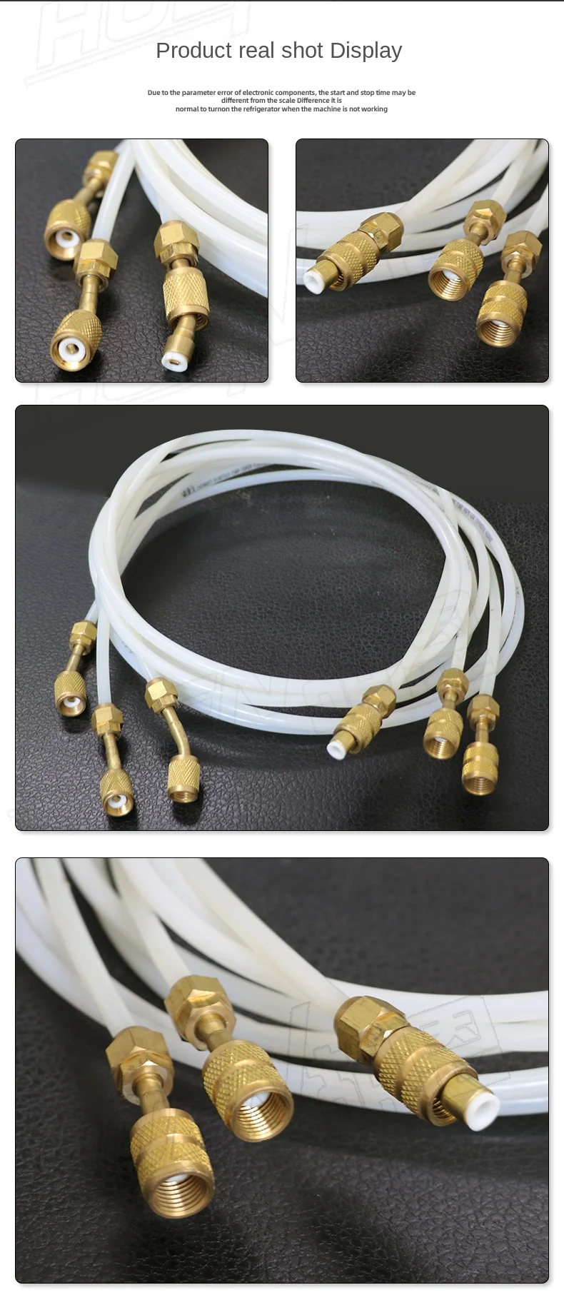 1PC Copper head removable air conditioner transparent liquid filling tube 2M refrigerator fluorine tube R22