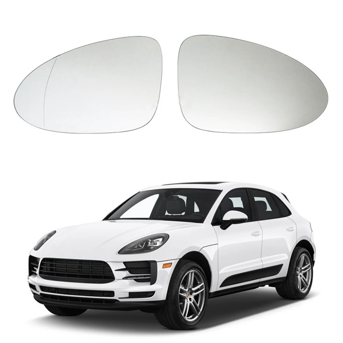 Right Door Wing Side Mirror Glass Heated with Backing Plate for -Porsche Macan 2014-2020