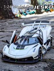 Koenigsegg-modelo de coche de aleación para niños, juguete de simulación de sonido y luz extraíble, coche deportivo fundido a presión, adornos de colección, regalo, 1:24