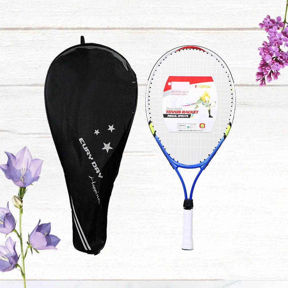 مجموعة واحدة من مضرب التنس المراهقين، هيكل من خليط معدني أزرق ممتاز مع حقيبة تخزين لاستخدام محكمة تطوير مهارات تدريب الشباب #5