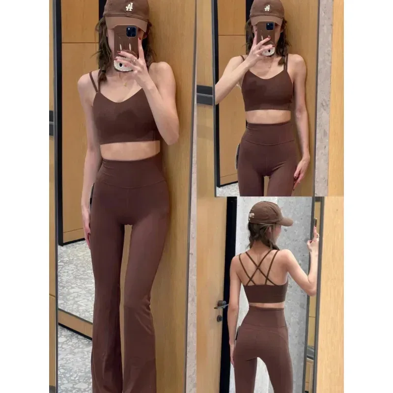 

Women Yoga Pants Boot Cut High Waist Spring Summer Slim Fit Pant Female Tracksuit Lady Sexy Straight Chic Gym Trousers P01