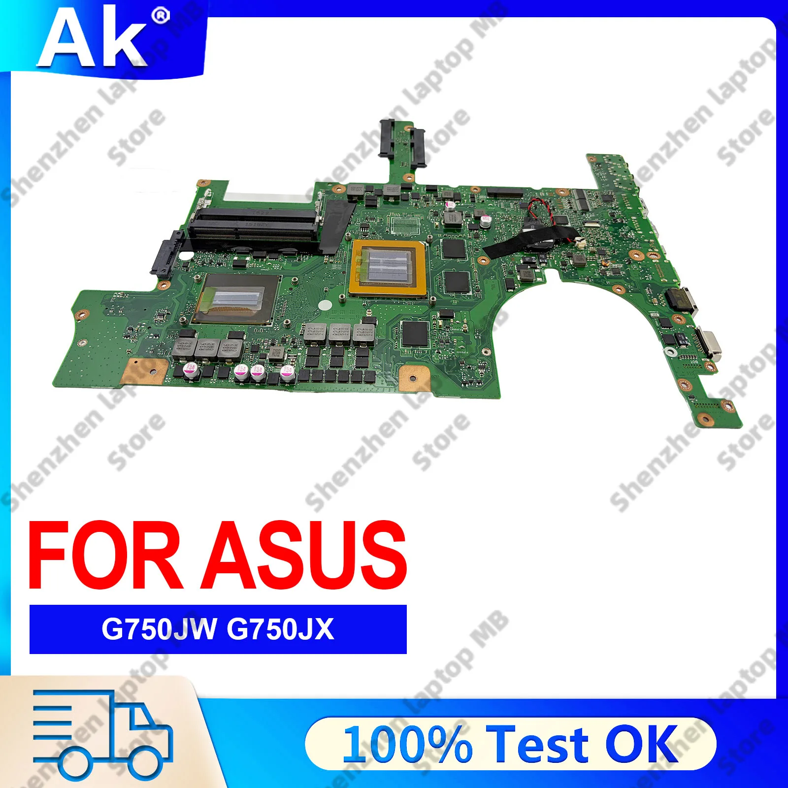 G751JL Laptop Motherboard For ASUS ROG G751JT G751JL G751JY G751JM Notebook Mainboard With i5 i7 CPU 100% tests OK fast ship
