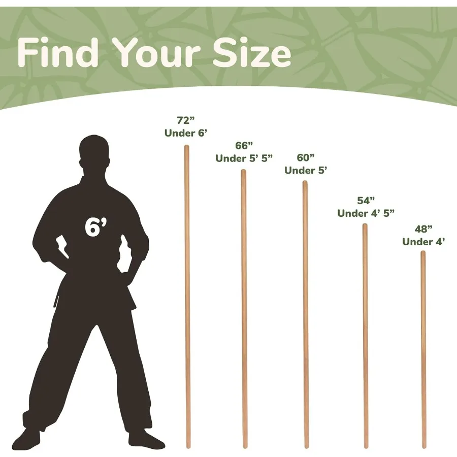 عصا خيزران قوية للياقة البدنية واليوجا وإعادة التأهيل البدني. أقطار 60 بوصة × 1.18 بوصة. متوفر بكميات كبيرة 1 قطعة #4