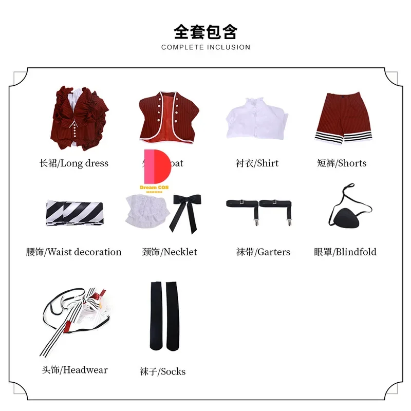 Ciel Black Tea Cup Cosplay Costume Butler Victorian-style Gown Red Gothic Lolita Party Essential Set Wig Halloween Best-sell # 1
