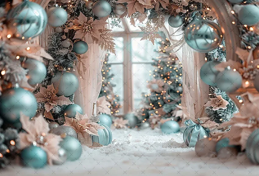 Mehofond Fotografie Hintergrund Weihnachten Winter Wunderland Bogen Weihnachtsbaum Kinder Familie Porträt Dekor Hintergrund Foto Studio