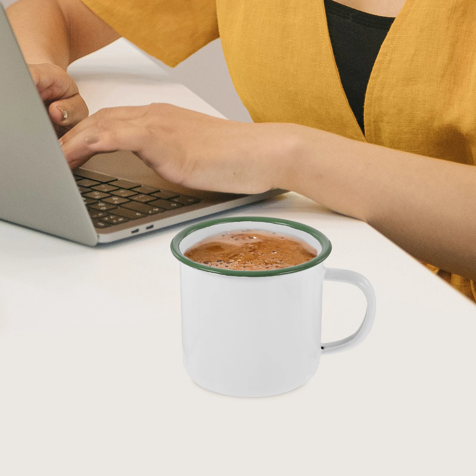 

Enamel Mug Vintage Style Heat Resistant Drinking Cup For Coffee Tea Milk Home Office Restaurant Retro Enamelware