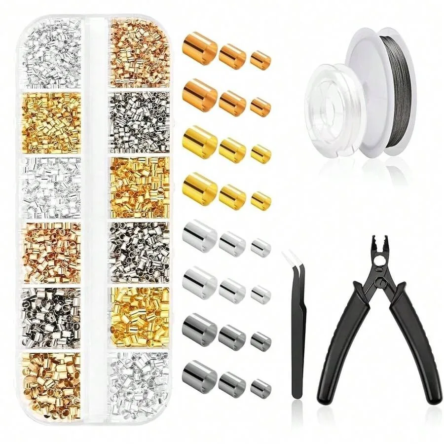 Pieces Crimping Beads For Jewelry MaFKing With Crimping Pliers Suitable For MaFKing DIY Jewelry Such As Necklaces Earrings And