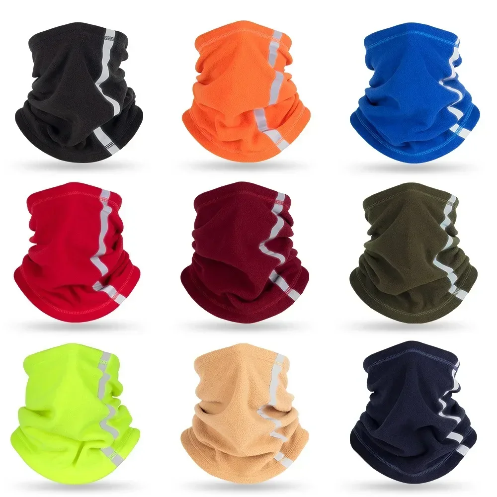 Outdoor Winter Warm Fleece Neck Scarves Reflective Skiing Neck Cover Mask Motorcycle Half Face Mask Scarf Riding Biker Windproof