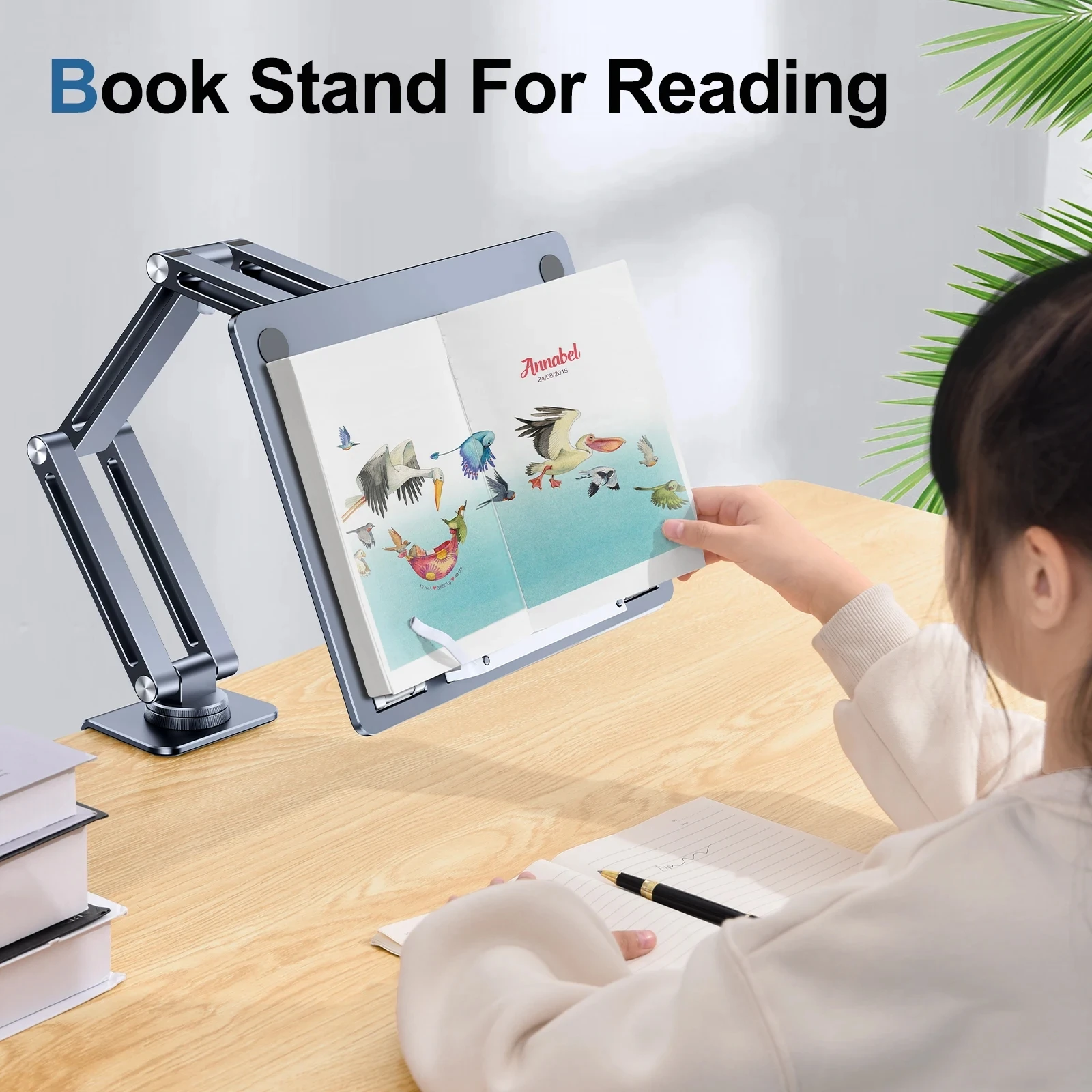 360 Rotatable Laptop Stand Clamp Tablet Support Holder Book Reading Bracket Height Adjustable Desktop Bed Lazy Stand Stable Clip