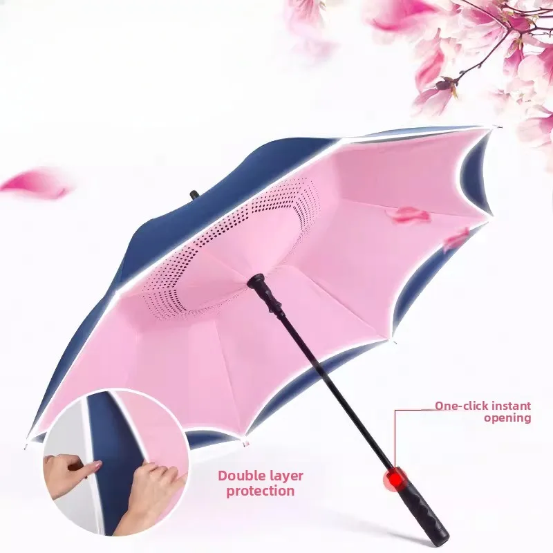 

Зонт для гольфа, очень большой, автоматический, ветрозащитный, с двойным утолщенным слоем, с длинной ручкой, для мужчин и женщин, сверхпрочный, защита от шторма