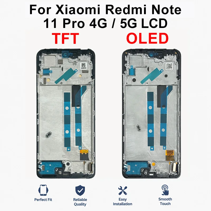 Pantalla OLED para Xiaomi Redmi Note 11 Global, Note 11 5G, ensamble con táctil y digitalizador, repuesto para Redmi Note 11 Pro 6