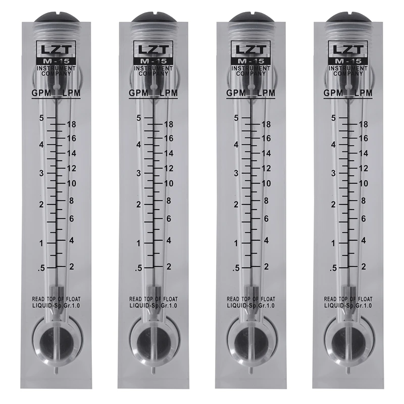 4X 0.5-5 GPM 2-18 LPM Water Flow Panel Mount Type Flowmeter