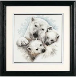 Stitch Cross Stitch Kits, Needlework Embroidery, Cross-Stitching Craft, DIY, Three Polar Bears, 35-37, 35-37