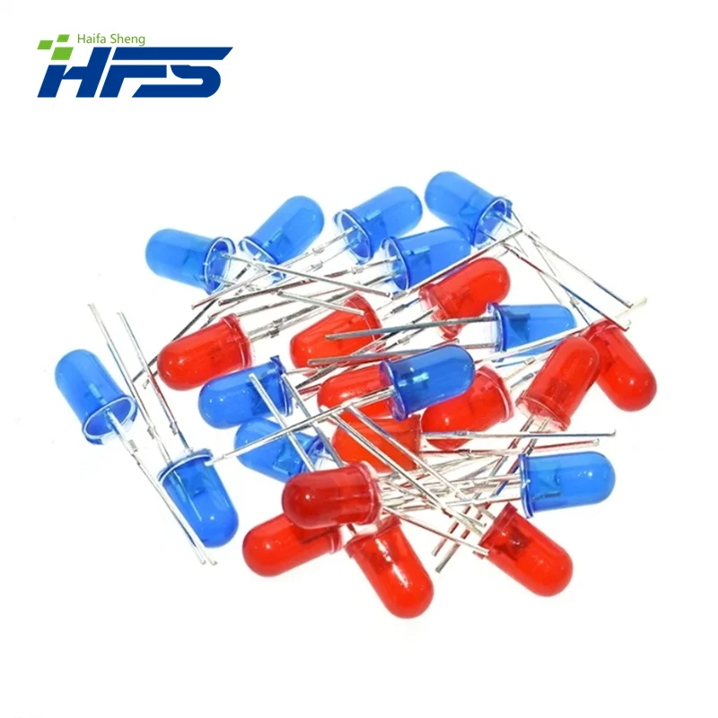 Red Blue Double Color Flashing Lights DIY Kit Strobe NE555 + CD4017 Electronic Practice Learning Kits Suite Parts Gift