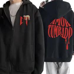 Singer Natanael Cano Amor Tumbado CT Sloth Love Zipper Hoodie Male Oversized Hoodies Coat Men Women Casual Vintage Zip Up Jacket