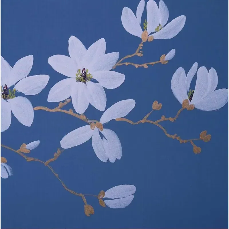 Graceful Fine Ink Painted Chinoiserie Style Non-woven Hand-made Wallpaper