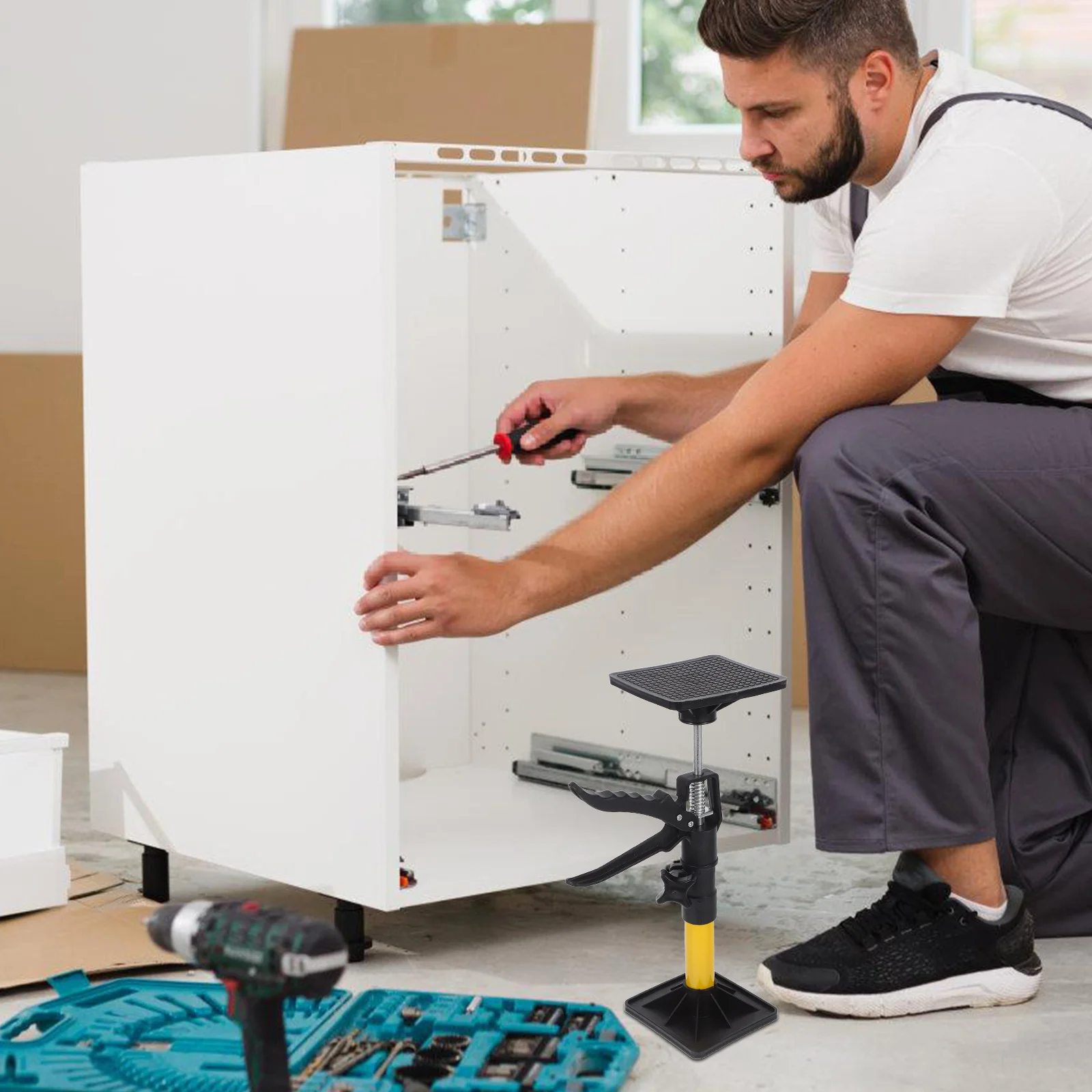 

2 шт. регулируемых телескопических опорных стержней для настенных шкафов, надежная подъемная штанга для установки тумбы под раковину в ванной, двойной кронштейн для шкафа