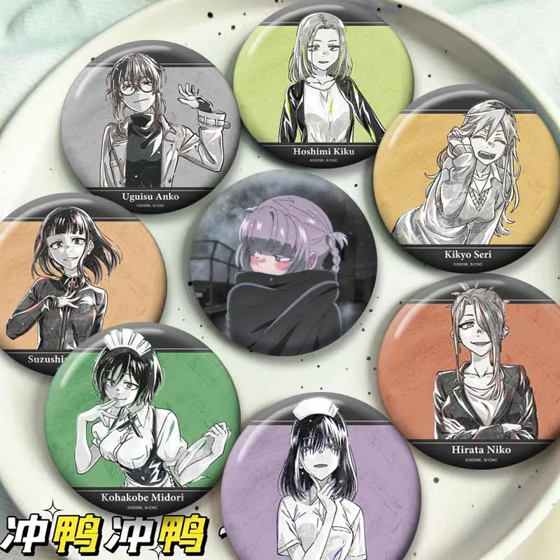 Call of The Night Anime Round Badges Kou Yamori Nazuna Akira Asai Brooches Clothing Jewlery Accessories Cartoon Lapel Pins Gifts