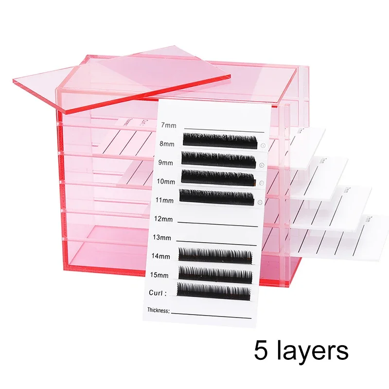 wholesale 1Pcs Eyelash Extensions Storage Box 5 Layers Acrylic Pallet Lash Organizer Holder Display Stand Makeup Tools Supplies