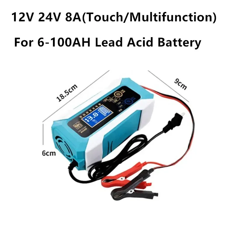 Imagem -02 - Chumbo Ácido Agm Gel Carregador de Bateria 8a Display Led 220v 110v Inteligente Automotivo Caminhão Motocicleta Carro Heltec12 v 24v