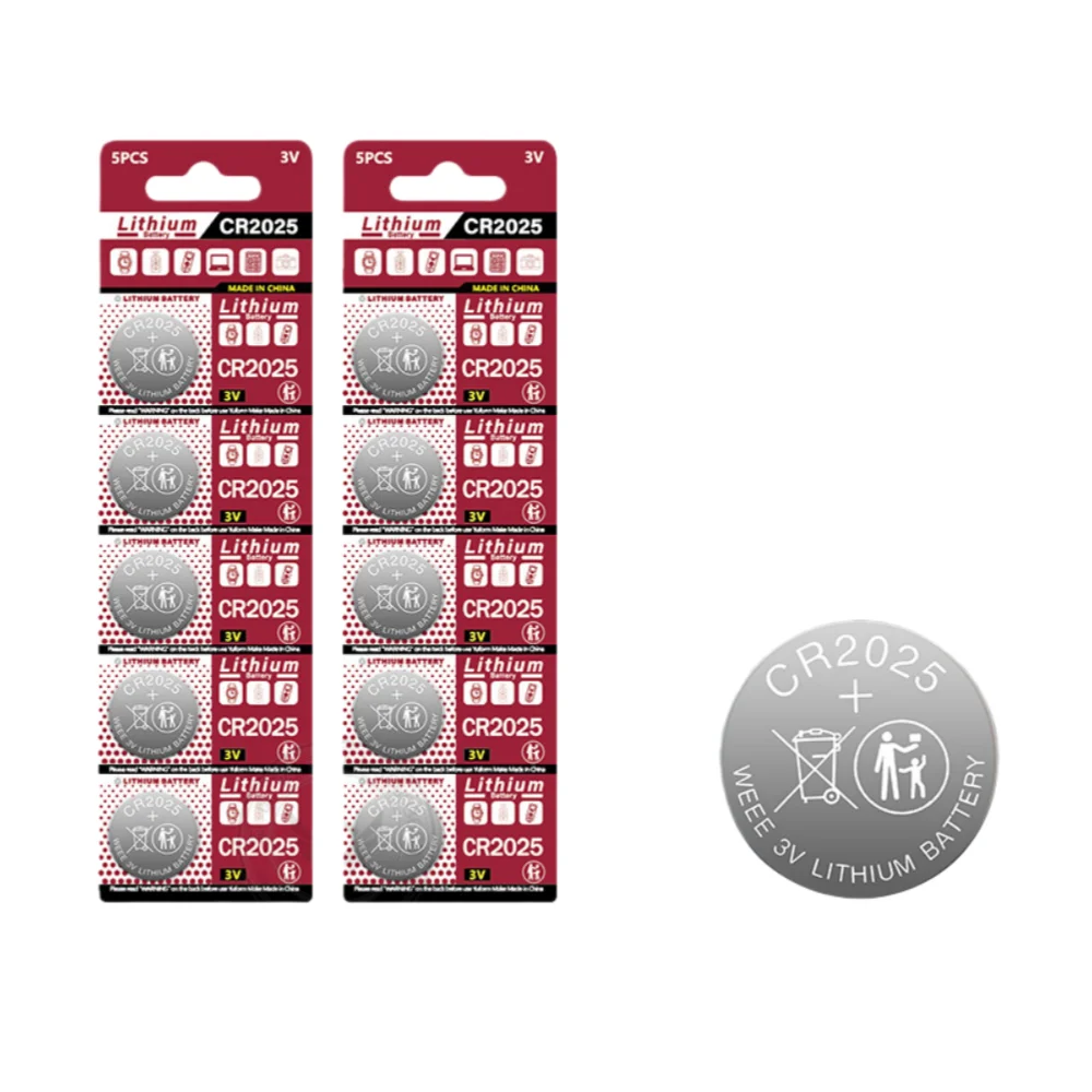 CR2025 Lithium Battery 3V Coin Cell (5-100PCS) - DL2025/BR2025/5003LC/LM2025 Compatible for Watches, Toys, Calculators, Clocks